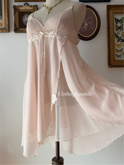 Soft Orange Chiffon Babydoll size M