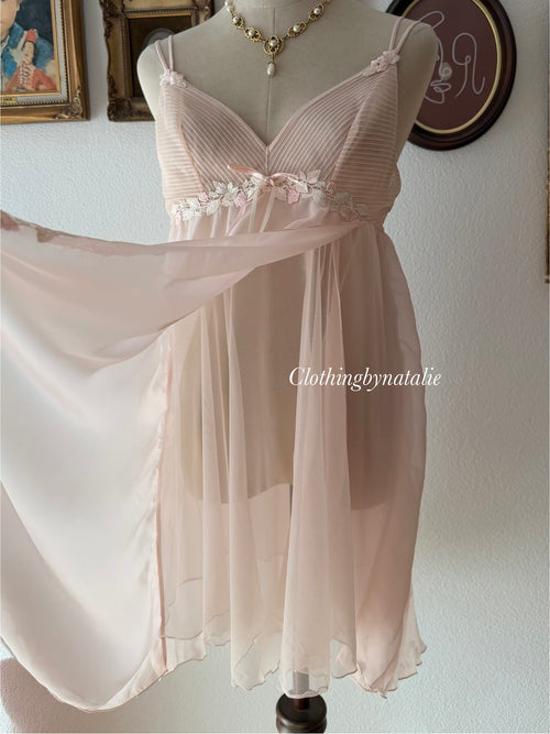 Soft Orange Chiffon Babydoll size M