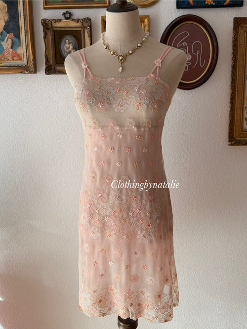 Floral Sheer Orange Slip size S