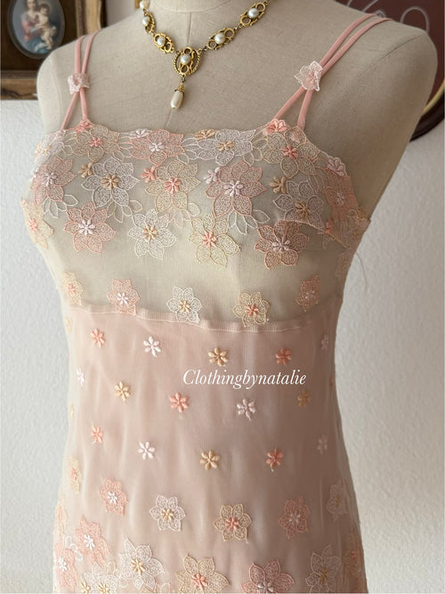 Floral Sheer Orange Slip size S