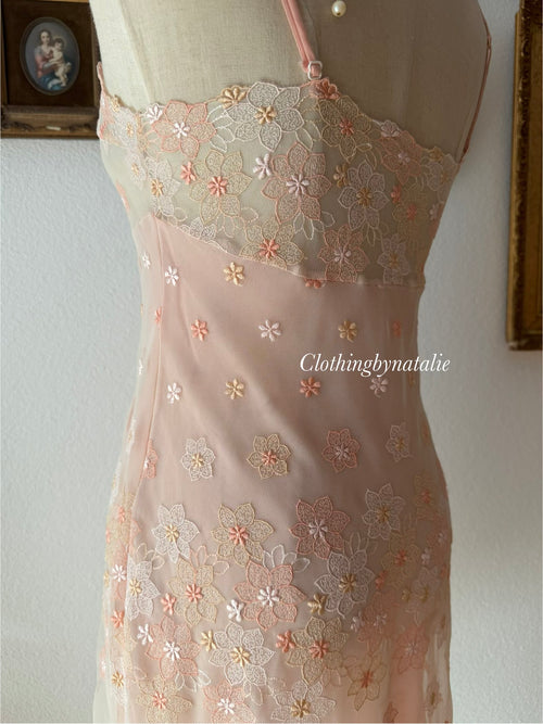 Floral Sheer Orange Slip size S