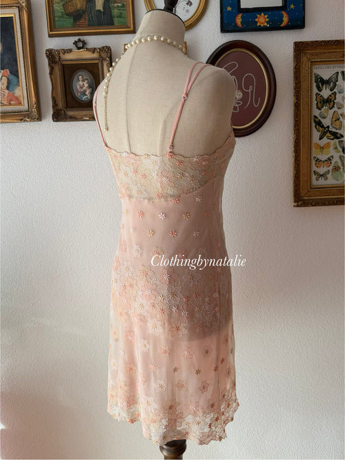 Floral Sheer Orange Slip size S