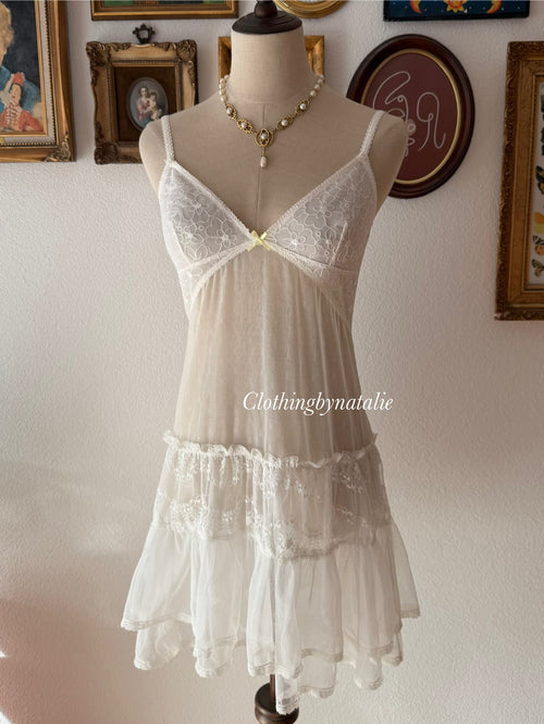 Coquette White Sheer Slip size S