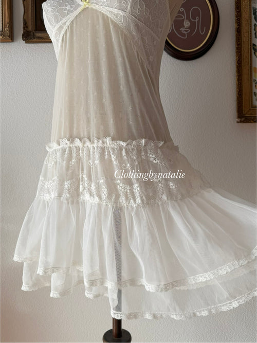 Coquette White Sheer Slip size S