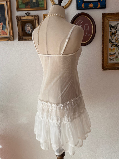 Coquette White Sheer Slip size S