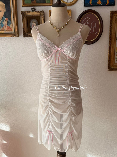 Sheer White Mesh Slip size S