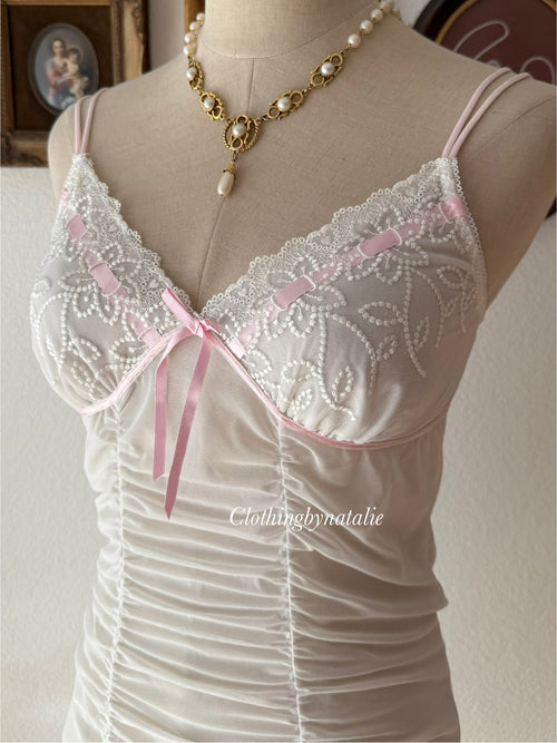 Sheer White Mesh Slip size S