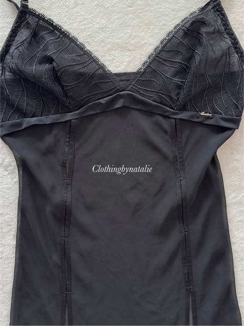 Black Sheer Mesh Slip Size S