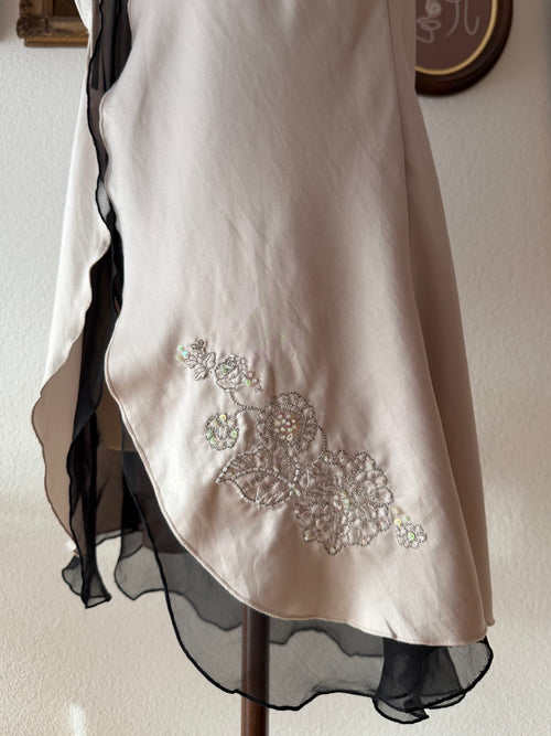 Whimsical Grey Satin Babydoll size M