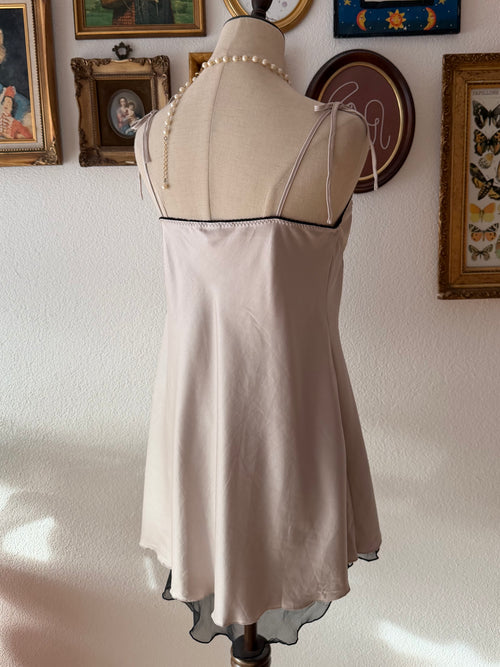 Whimsical Grey Satin Babydoll size M