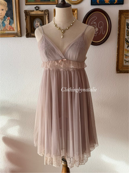 Whimsical Purple Mesh Babydoll size M
