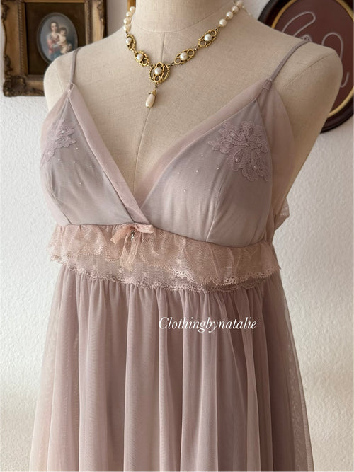 Whimsical Purple Mesh Babydoll size M