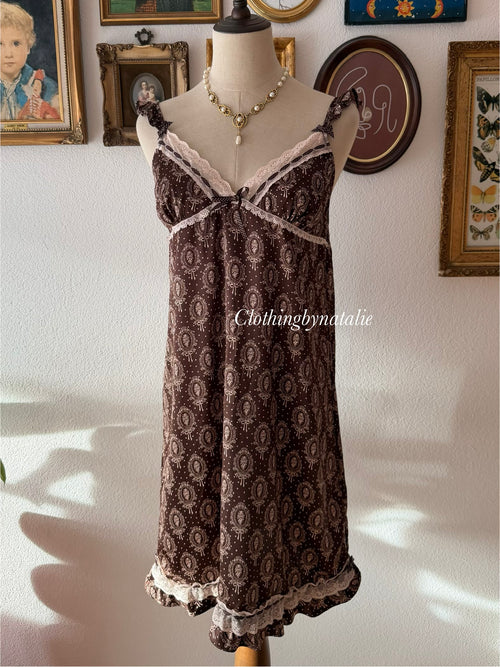 Coquette Brown Satin Dress size M