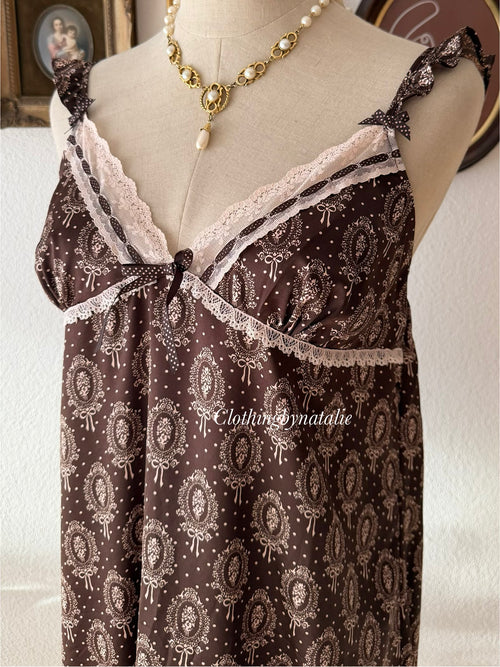 Coquette Brown Satin Dress size M