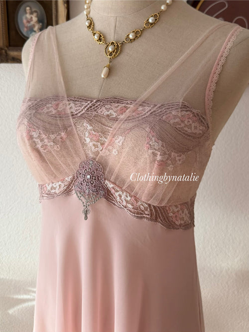 Romantic Pink Chiffon Babydoll size S