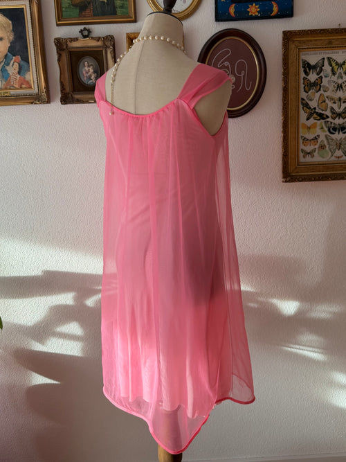 Vintage Pink Nylon Nightgown size S