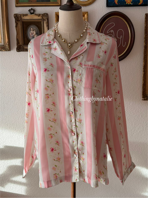 Victoria’s Secret Pink Floral Satin Pyjama Size M