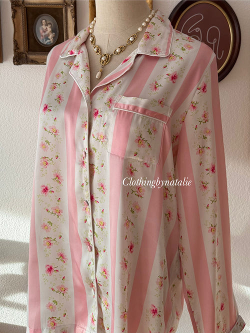 Victoria’s Secret Pink Floral Satin Pyjama Size M