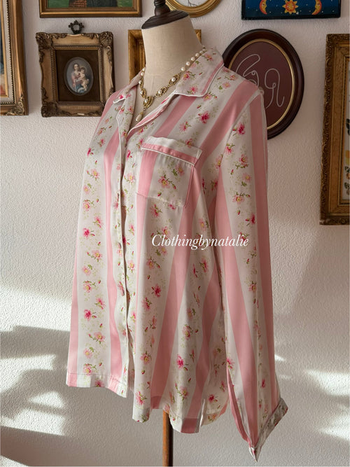 Victoria’s Secret Pink Floral Satin Pyjama Size M