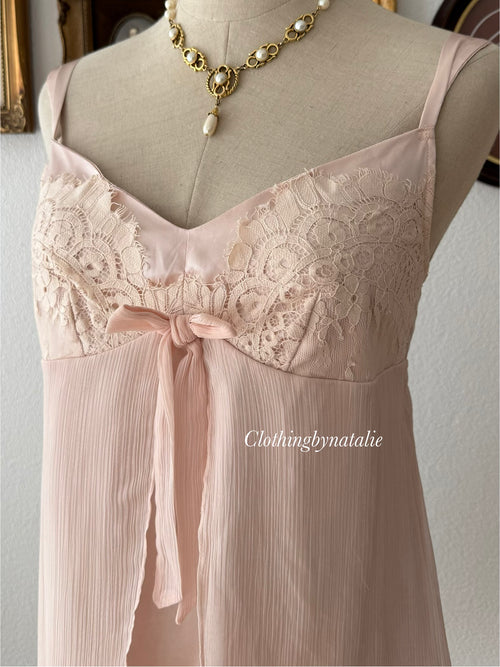 Peach Satin Slip Dress Size S/small M