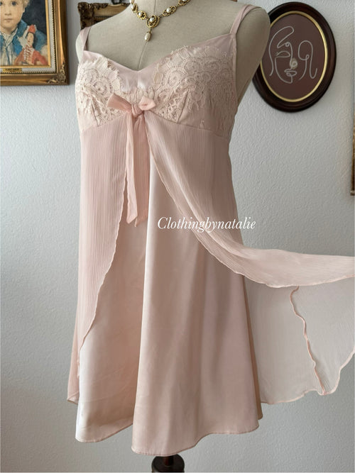 Peach Satin Slip Dress Size S/small M