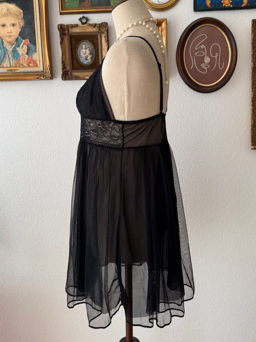 Sheer Black Lace Babydoll size S
