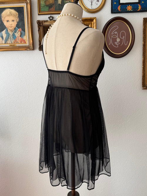 Sheer Black Lace Babydoll size S