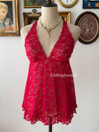 La Senza Red Lace Halter Neck size S
