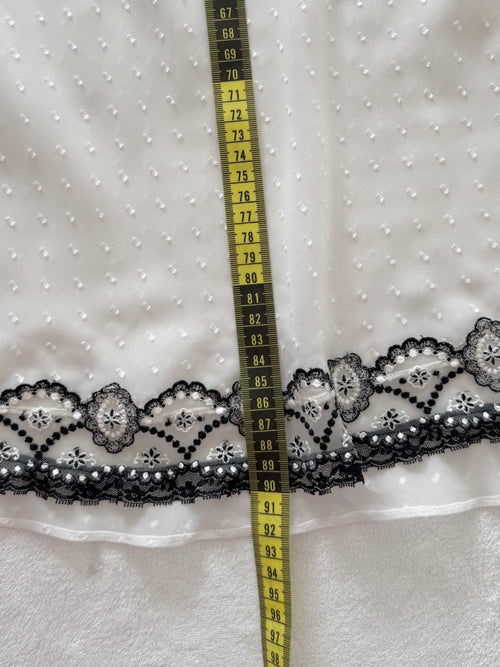 Black White Chiffon Slip Dress Size M