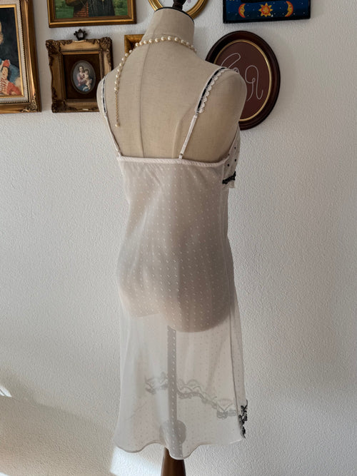 Black White Chiffon Slip Dress Size M