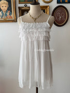 White Tiered Chiffon Dress size S