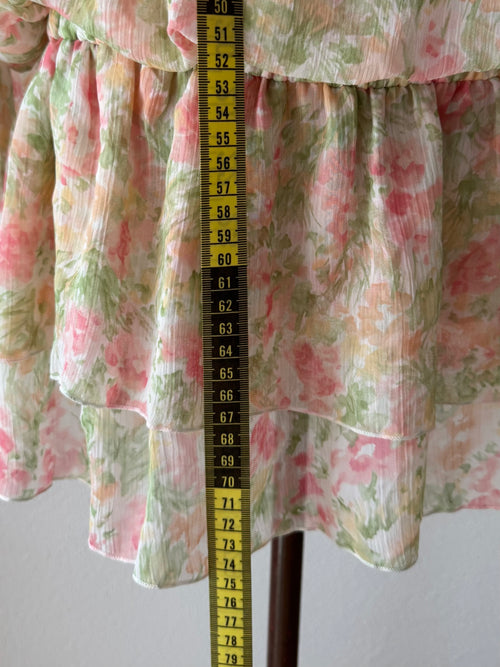 Garden Floral Chiffon Babydoll Dress Size M
