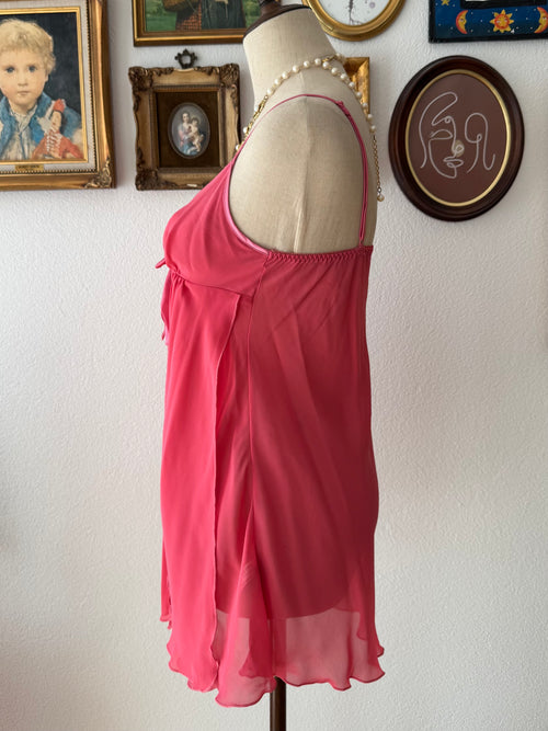 Penthouse Pink Chiffon Mini Dress size S
