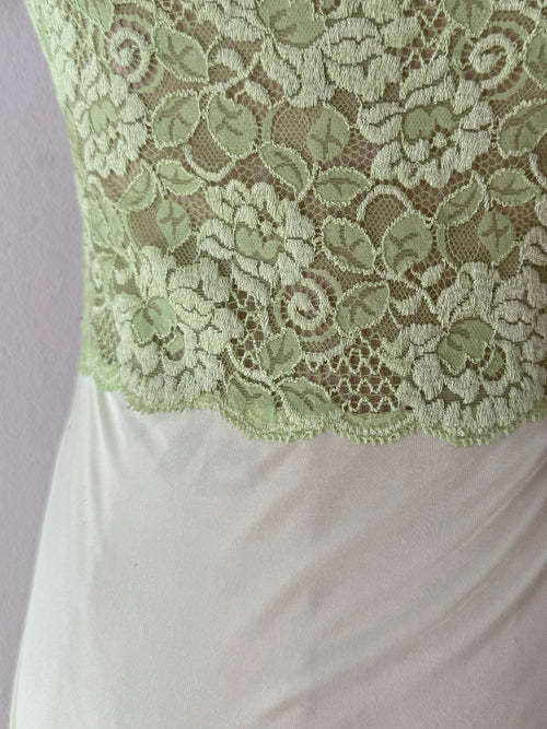 Green Nylon Lace Nightgown size S