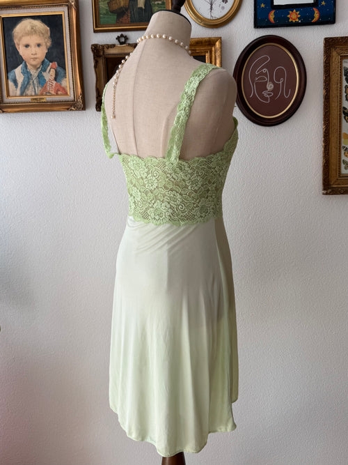 Green Nylon Lace Nightgown size S