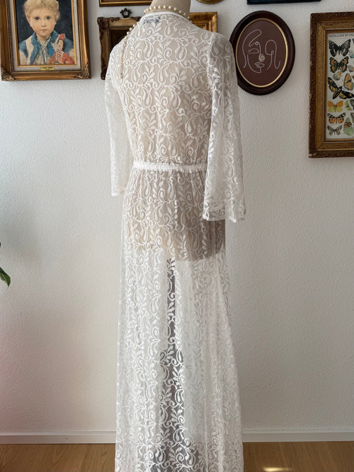 White Lace Long Cardigan size S