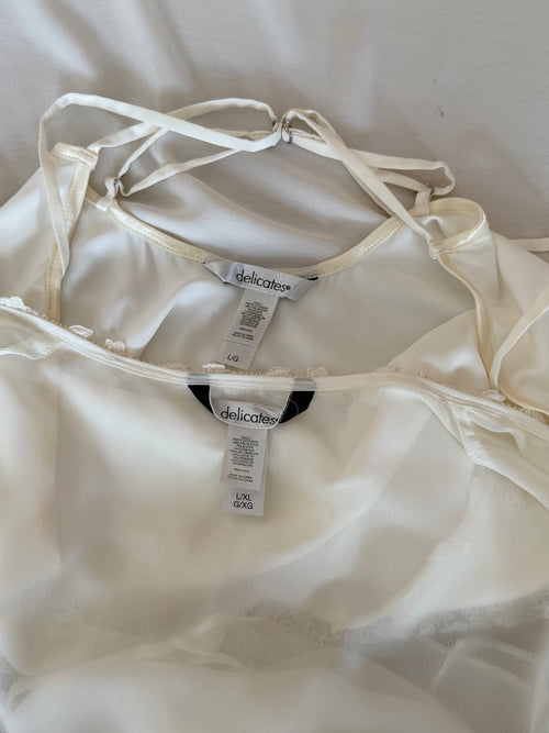 Delicates Bridal Chiffon Peignoir Set Size L