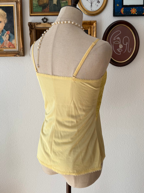Yellow Nylon Lace Cami Size S