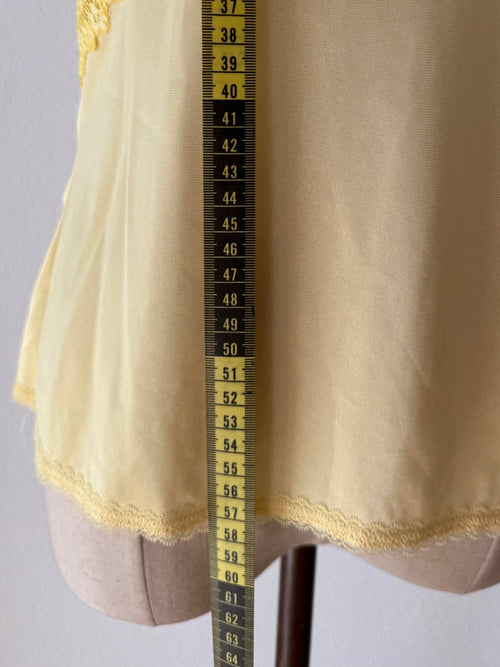 Yellow Nylon Lace Cami Size S
