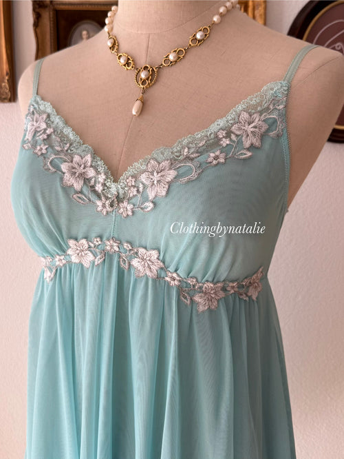 Mermaid Blue Mesh Slip size M