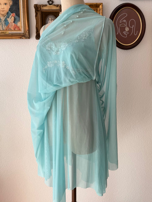Mermaid Blue Mesh Slip size M