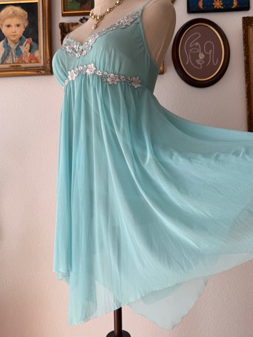 Mermaid Blue Mesh Slip size M