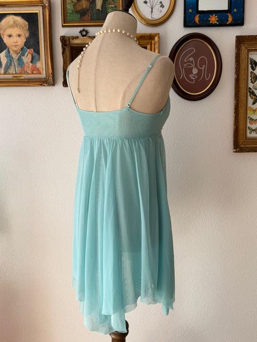 Mermaid Blue Mesh Slip size M