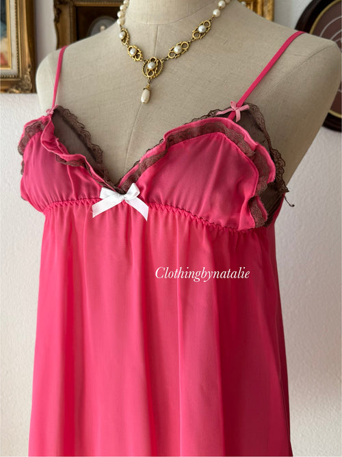 Dark Pink Chiffon Slip size S