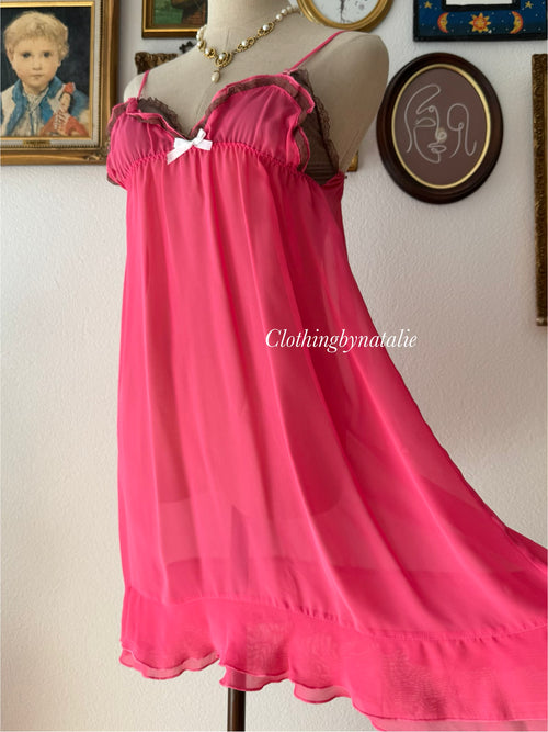 Dark Pink Chiffon Slip size S