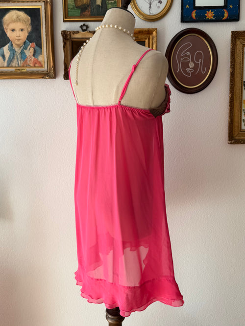 Dark Pink Chiffon Slip size S