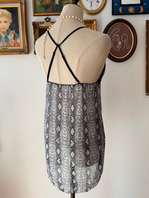 Animal Print Sheer Mesh Slip size S