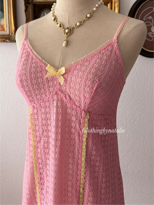 Pink Lace Slip Dress size S