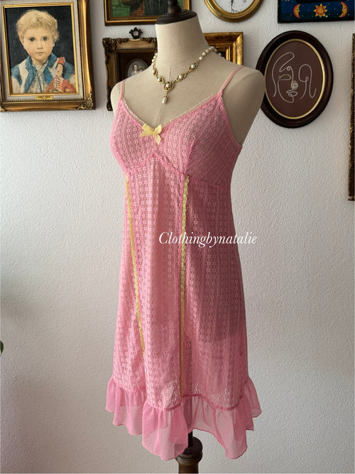 Pink Lace Slip Dress size S