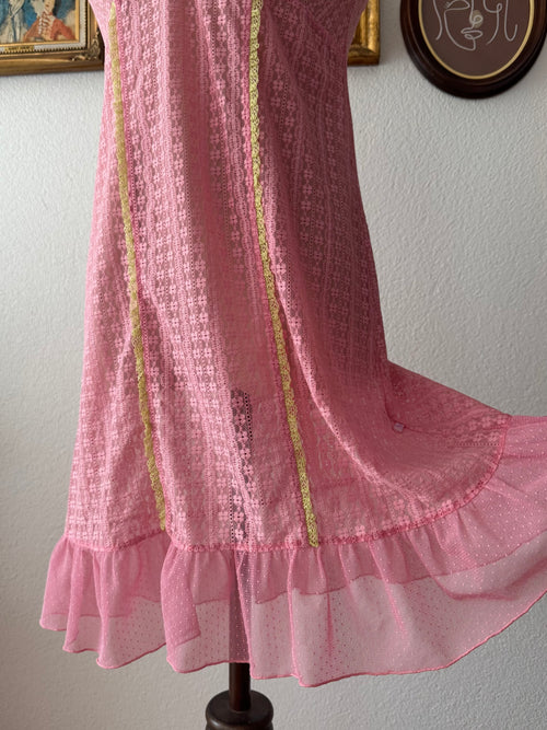 Pink Lace Slip Dress size S